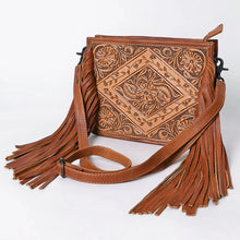 Load image into Gallery viewer, Juniper Hand Tooled Leather Crossbody Purse
