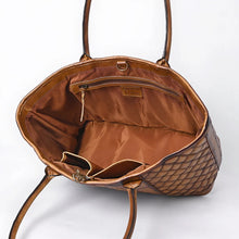 Load image into Gallery viewer, Bronze Bridle Quilted Leather Tote Bag
