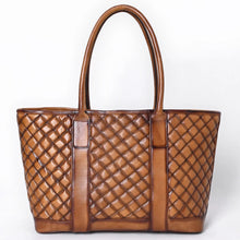 Load image into Gallery viewer, Bronze Bridle Quilted Leather Tote Bag
