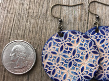 Load image into Gallery viewer, Indigo Blue Hand Tooled Leather Earrings
