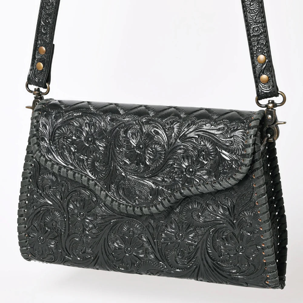 Sweetwater Hand Tooled Leather Crossbody Purse