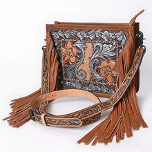 Load image into Gallery viewer, Antique Beauty Hand Tooled Leather Crossbody Purse
