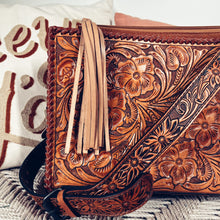 Load image into Gallery viewer, Villa Park Hand Tooled Leather Crossbody Purse
