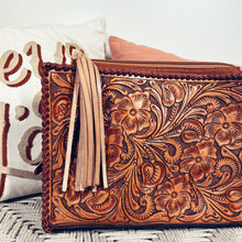 Load image into Gallery viewer, Villa Park Hand Tooled Leather Crossbody Purse
