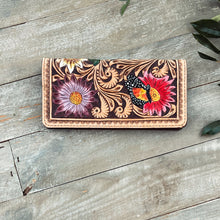 Load image into Gallery viewer, Spring Blooms Hand Tooled Leather Wallet
