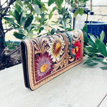 Load image into Gallery viewer, Spring Blooms Hand Tooled Leather Wallet
