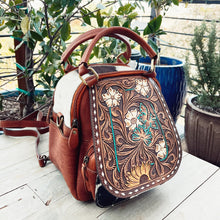 Load image into Gallery viewer, Bryce Canyon Hand Tooled Leather Backpack
