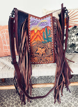 Load image into Gallery viewer, Desert Sunset Western Leather Crossbody Purse
