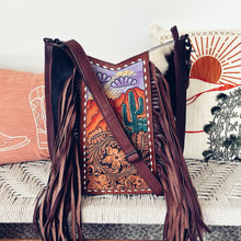 Load image into Gallery viewer, Desert Sunset Western Leather Crossbody Purse
