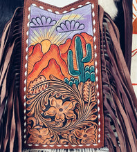 Load image into Gallery viewer, Desert Sunset Western Leather Crossbody Purse
