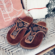 Load image into Gallery viewer, Collier Hand Tooled Leather Sandals
