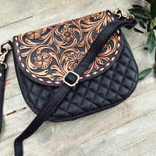 Load image into Gallery viewer, Windmill Way Hand Tooled Leather Crossbody Purse
