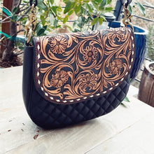 Load image into Gallery viewer, Windmill Way Hand Tooled Leather Crossbody Purse
