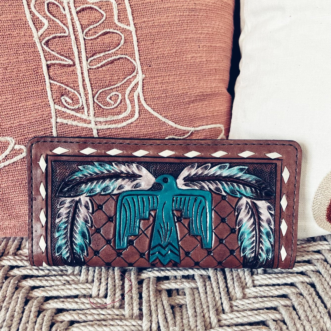 Cave Lake Hand Tooled Leather Wallet