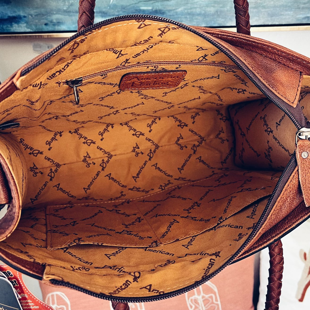 Del Rio Hand Tooled Leather Tote Bag