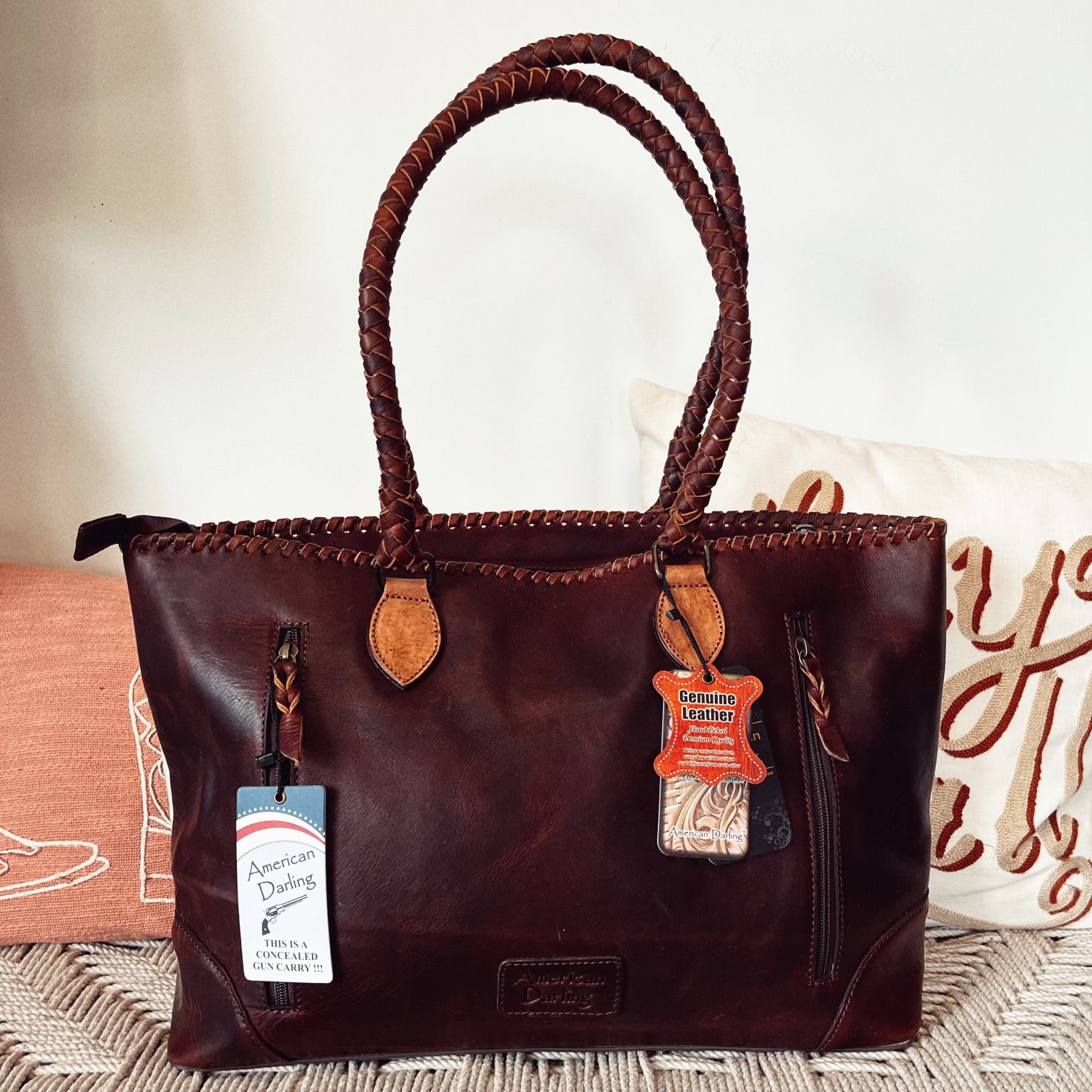 Old Trail Western Leather Shoulder Tote Bag