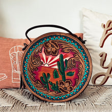 Load image into Gallery viewer, Little Sahara Hand Tooled Leather Canteen Crossbody Purse
