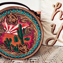 Load image into Gallery viewer, Little Sahara Hand Tooled Leather Canteen Crossbody Purse
