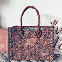 Load image into Gallery viewer, Point Blank Hand Tooled Leather Shoulder Bag
