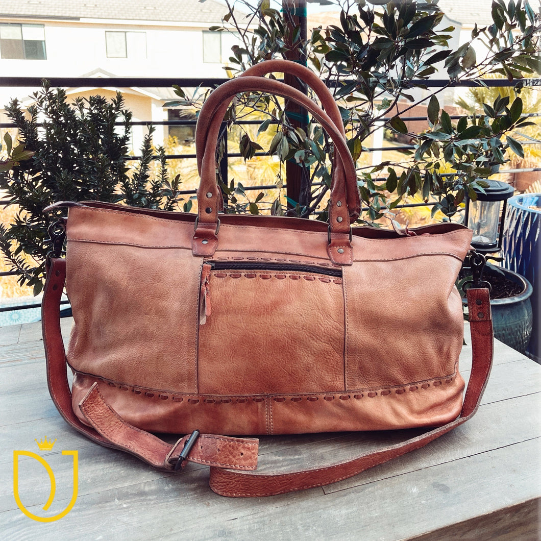 The Wilcox Vintage Leather Weekender Duffel Bag