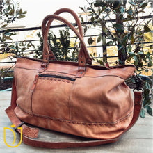 Load image into Gallery viewer, The Wilcox Vintage Leather Weekender Duffel Bag
