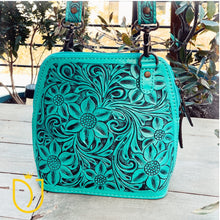 Load image into Gallery viewer, Frontier Freedom Hand Tooled Leather Crossbody Purse
