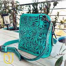 Load image into Gallery viewer, Frontier Freedom Hand Tooled Leather Crossbody Purse
