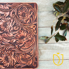 Load image into Gallery viewer, Lancaster Brown Hand Tooled Leather Portfolio
