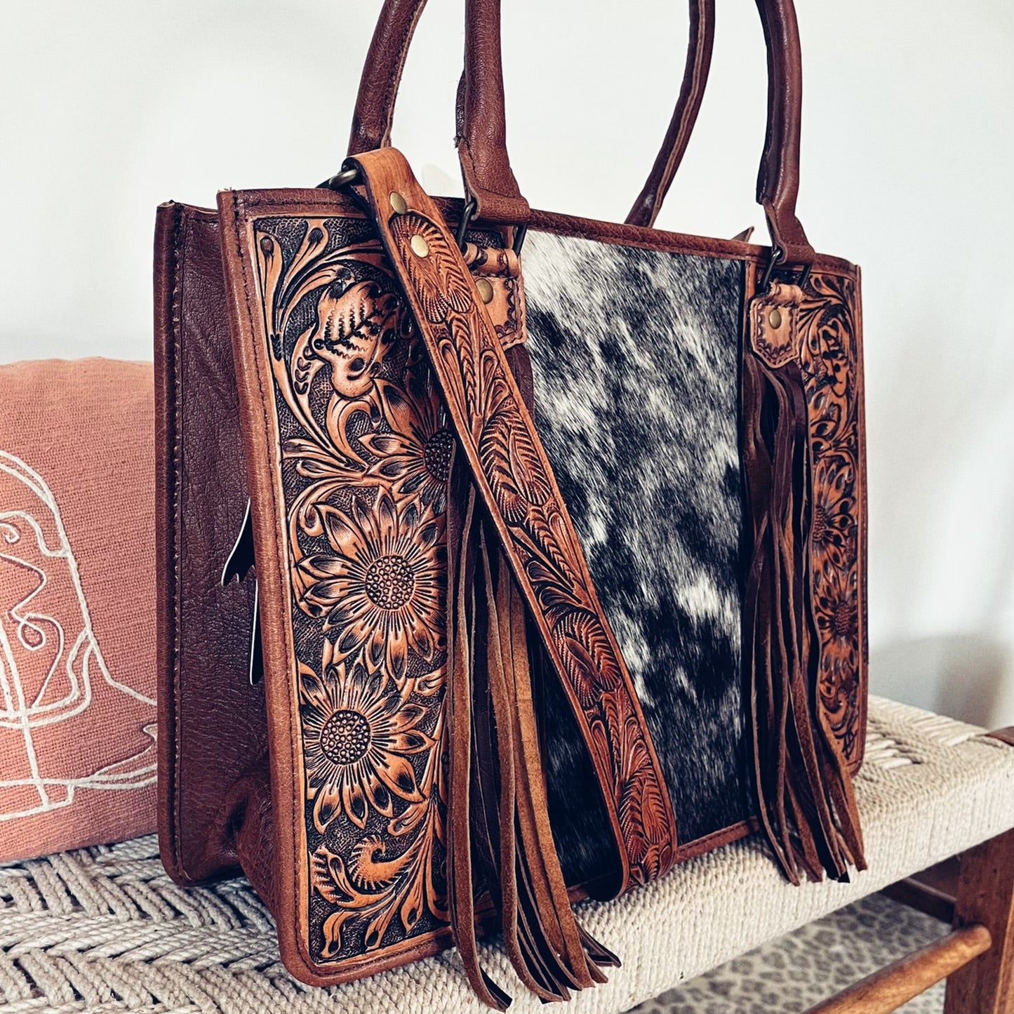 Paradise Valley Western Leather Tote Bag