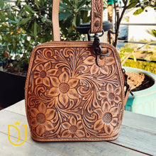 Load image into Gallery viewer, Rockwell Ranch Hand Tooled Leather Crossbody Purse
