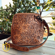 Load image into Gallery viewer, Rockwell Ranch Hand Tooled Leather Crossbody Purse
