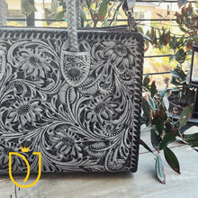 Load image into Gallery viewer, Silver Spur Hand Tooled Leather Tote Bag
