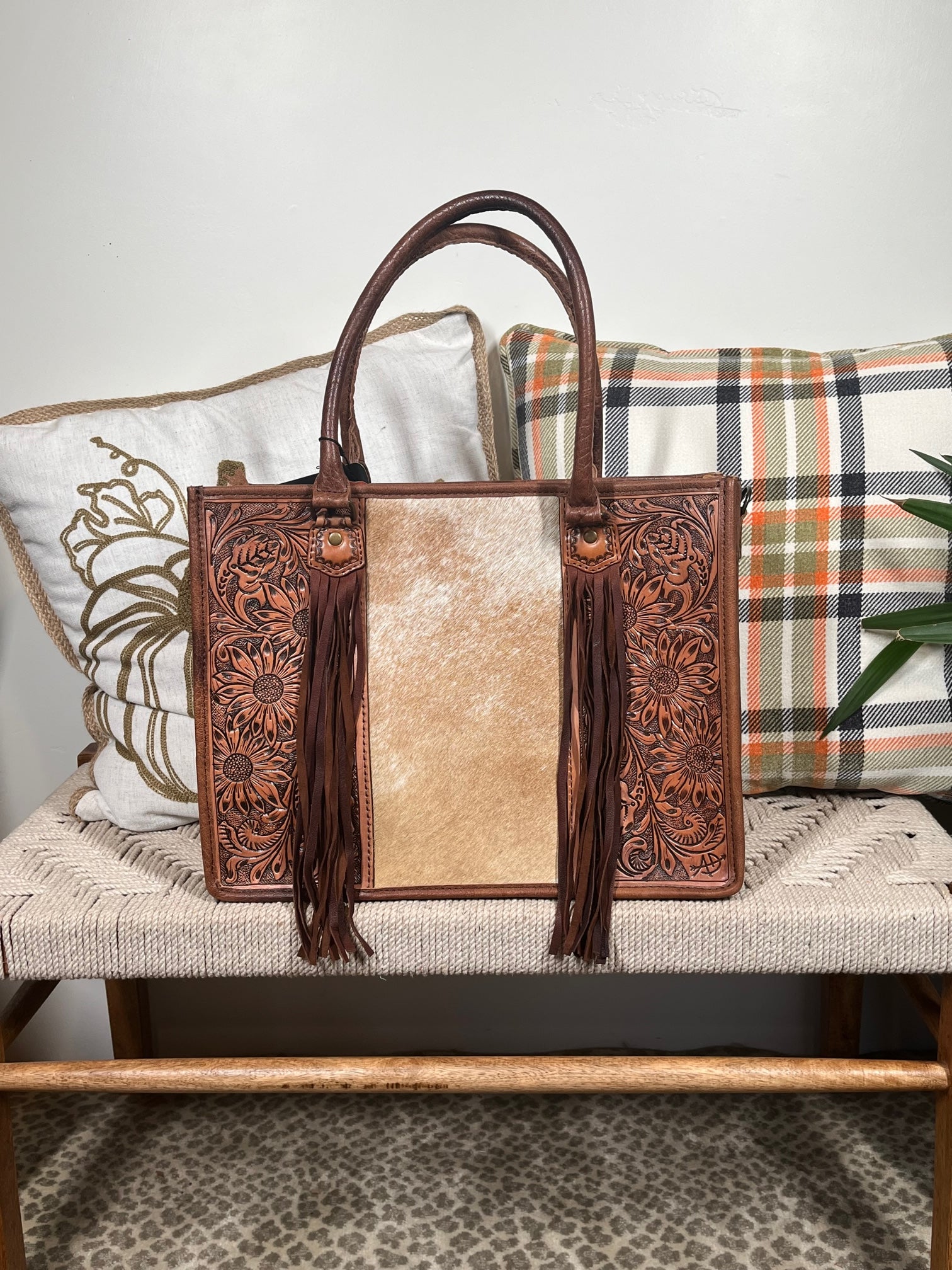 Spring Branch Western Leather Tote Bag