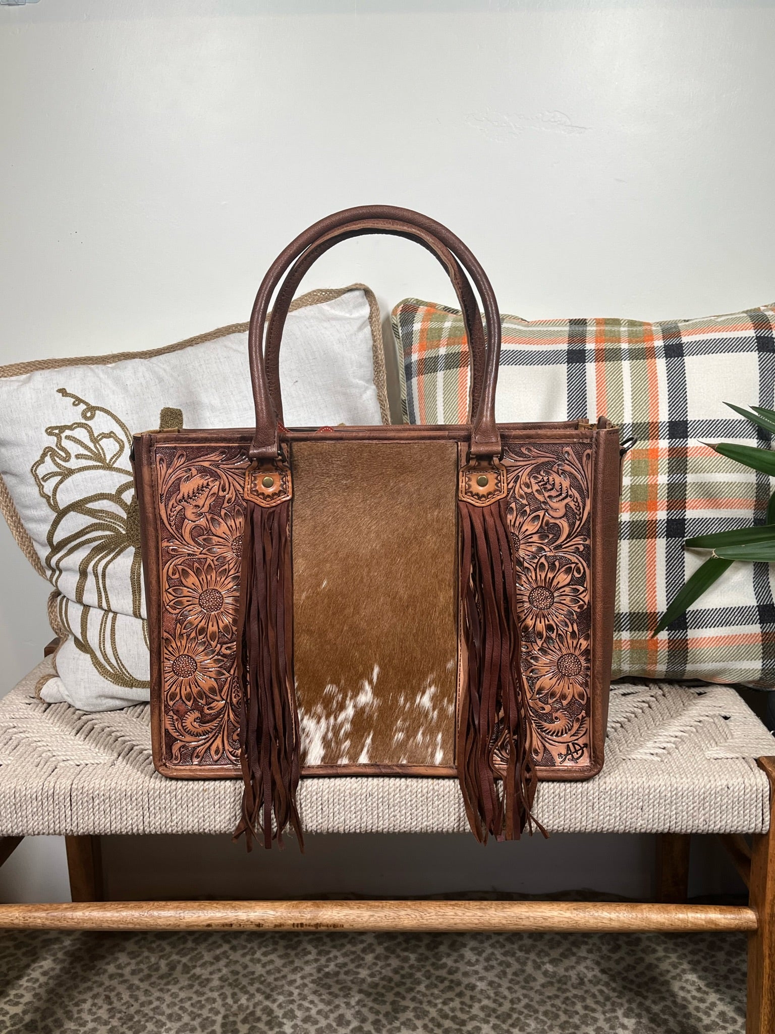 Spring Branch Western Leather Tote Bag