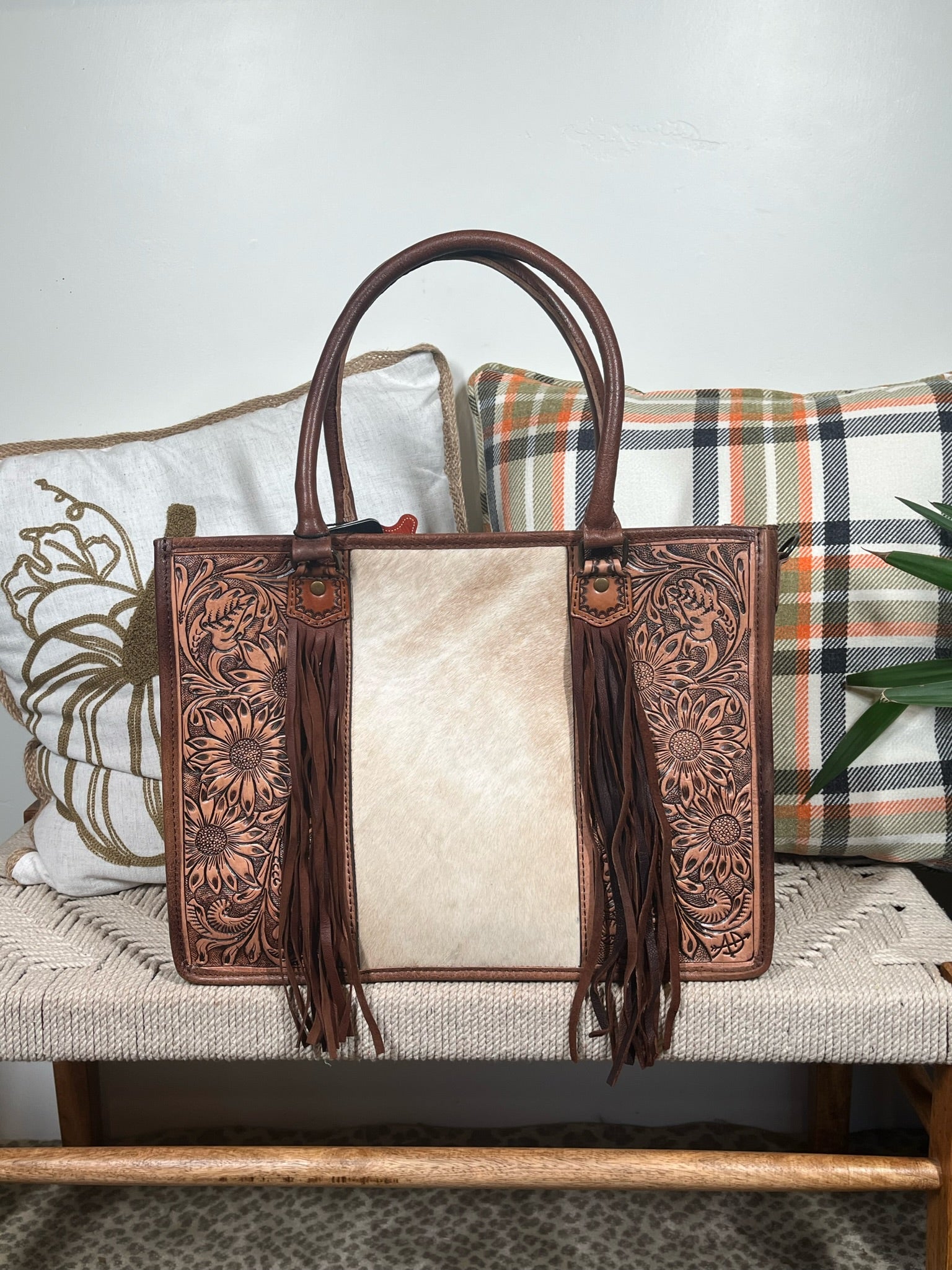 Spring Branch Western Leather Tote Bag