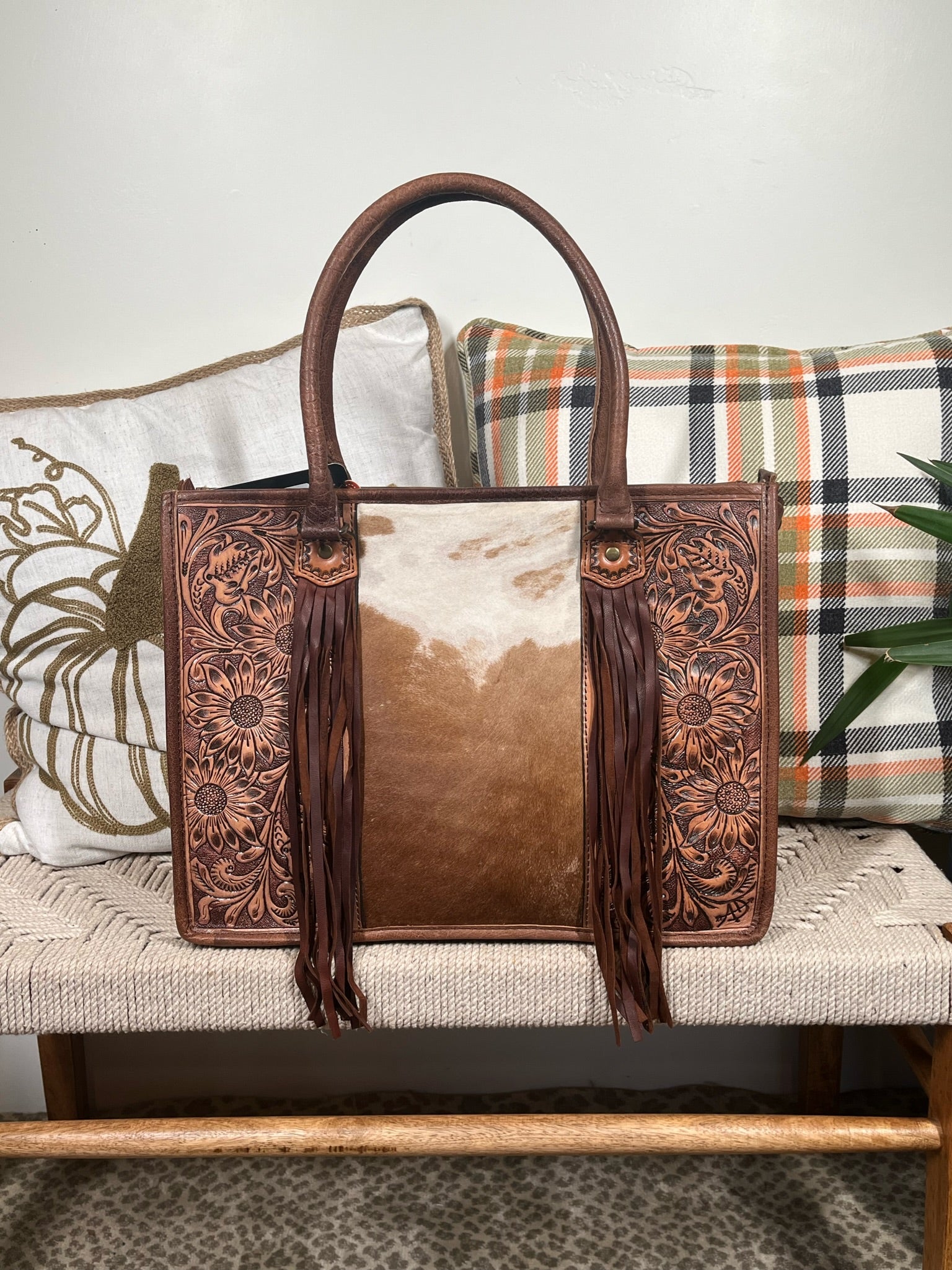 Spring Branch Western Leather Tote Bag