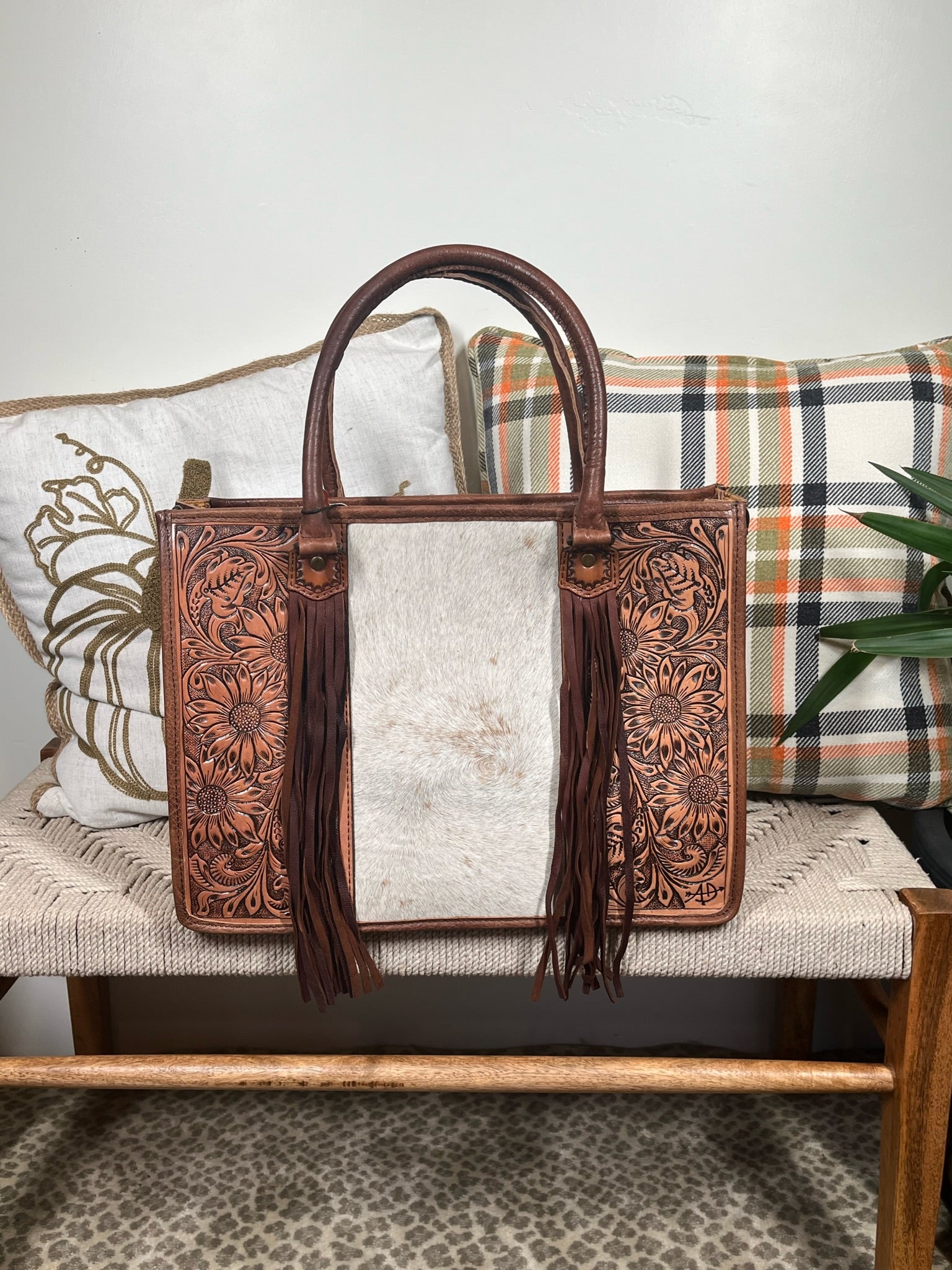 Spring Branch Western Leather Tote Bag