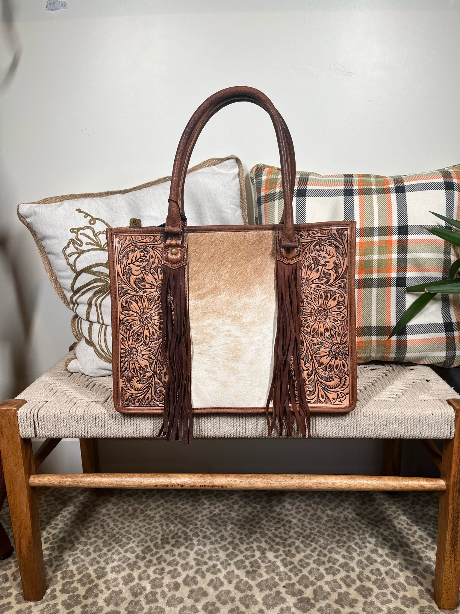 Spring Branch Western Leather Tote Bag