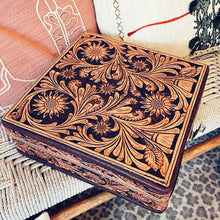 Load image into Gallery viewer, The Wallace Hand Tooled Leather Jewelry Case
