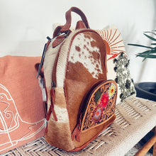 Load image into Gallery viewer, Spring Blooms Bridgeton Western Leather Backpack
