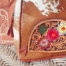 Load image into Gallery viewer, Spring Blooms Bridgeton Western Leather Backpack
