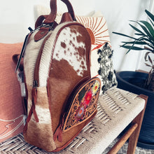 Load image into Gallery viewer, Spring Blooms Bridgeton Western Leather Backpack
