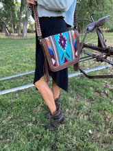 Load image into Gallery viewer, Azure Sunset Leather Western Crossbody Purse
