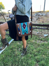 Load image into Gallery viewer, Azure Sunset Leather Western Crossbody Purse
