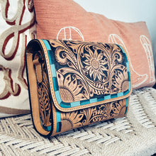 Load image into Gallery viewer, La Jolla Hand Tooled Leather Crossbody Purse
