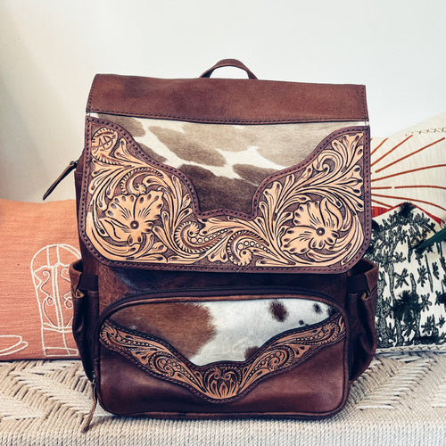 Buy Hand Tooled Western Leather Backpack Purse at Dodi Jo's