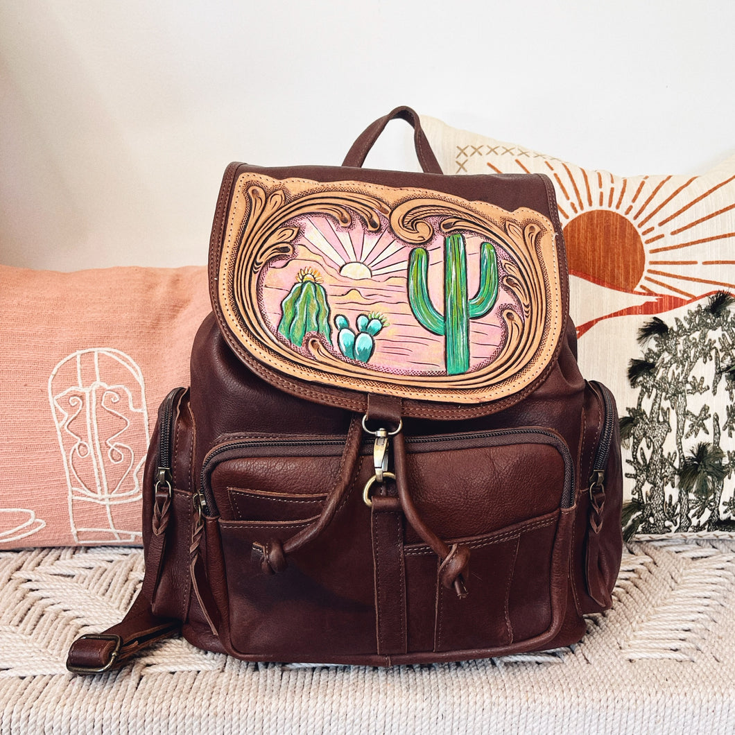 The Sonoran Western Leather Backpack