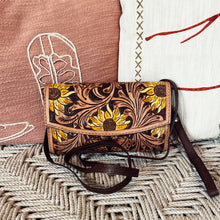 Load image into Gallery viewer, Laguna Park Hand Tooled Leather Crossbody Wallet
