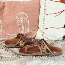 Load image into Gallery viewer, Sandy Creek Hand Tooled Leather Sandals
