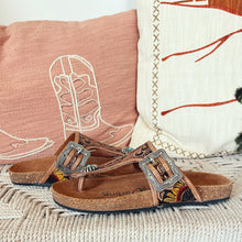 Load image into Gallery viewer, Sandy Creek Hand Tooled Leather Sandals
